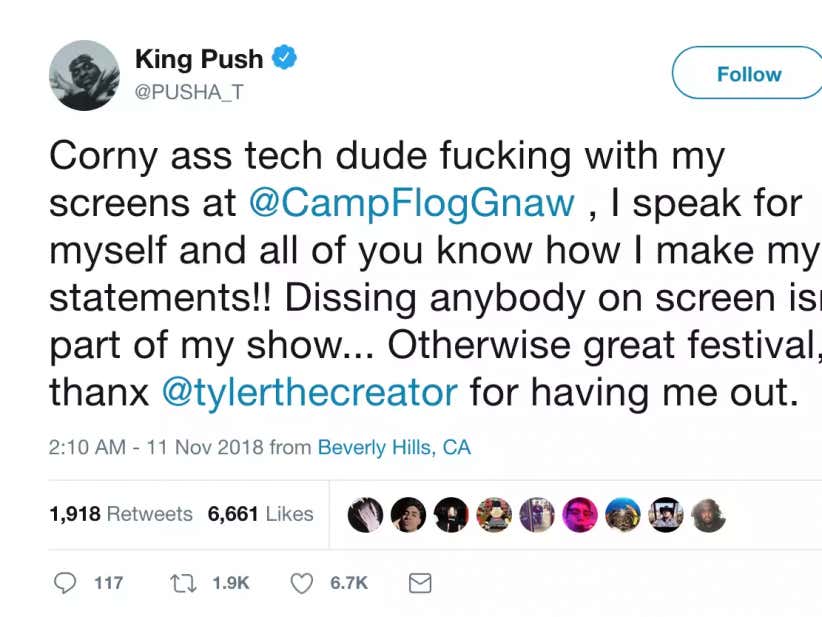 Pusha T Says The Fuck Drake Screen At His Show Last Night Wasn T Supposed To Happen Barstool