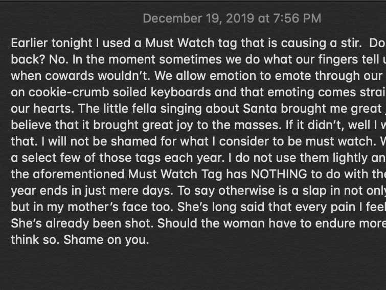 A Statement About My Must Watch Tag Barstool Sports