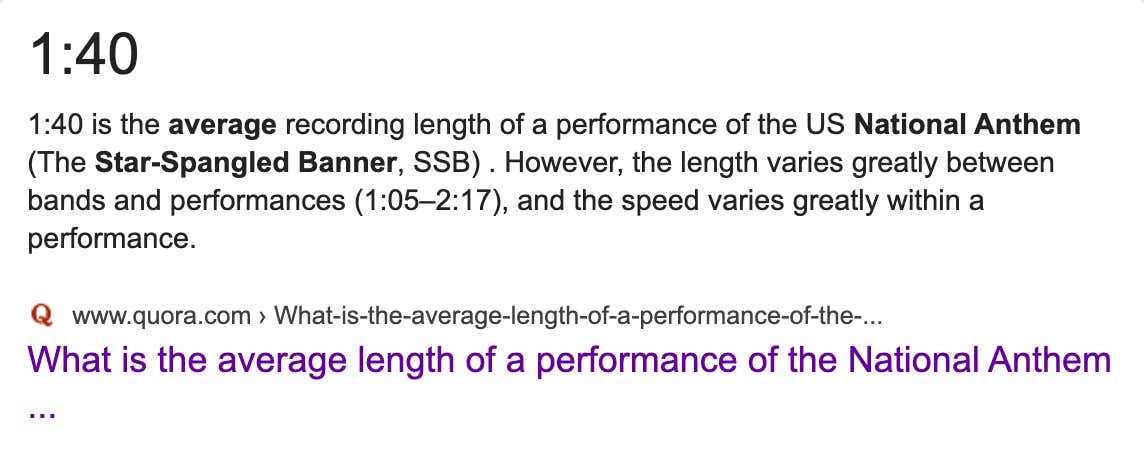 length of national anthem prop bet