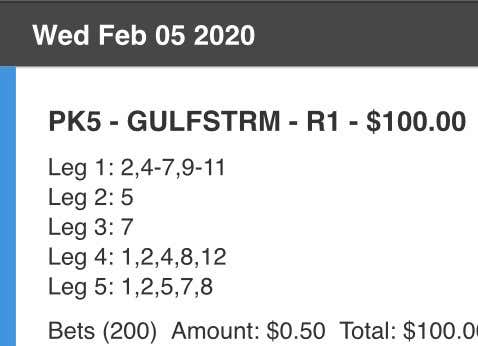 BlackJack and Lo Duca's Gulfstream Pick Four