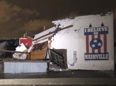"I Believe In Nashville": Mural Becomes Sign Of Hope After City & Surrounding Areas Are Ravaged By Tornadoes Overnight