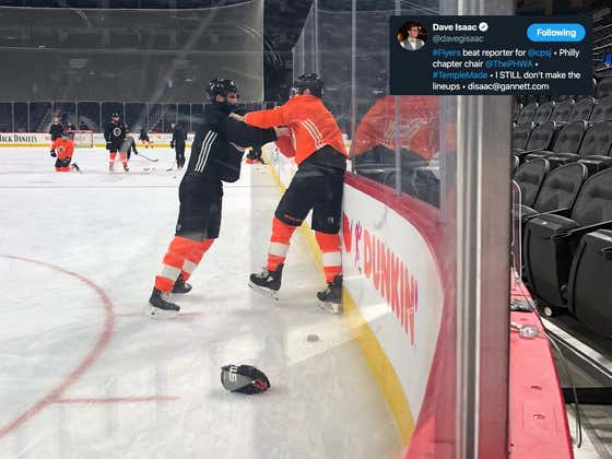 The Philadelphia Flyers Have Won 9 Games In A Row But Now The Players Are Fighting Each Other At Practice