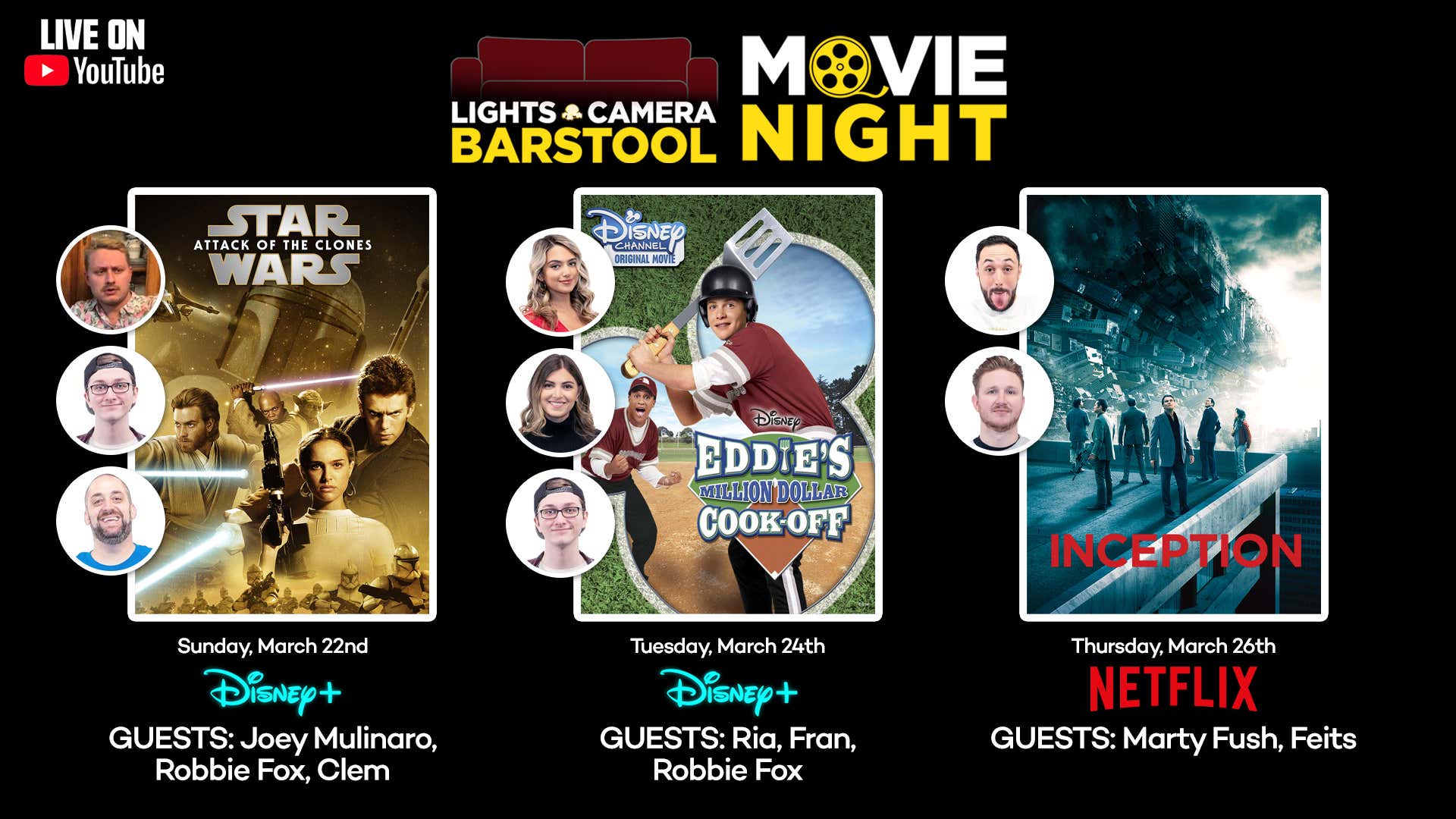 Barstool Movie Night Watch 'Eddie's Million Dollar CookOff' LIVE With