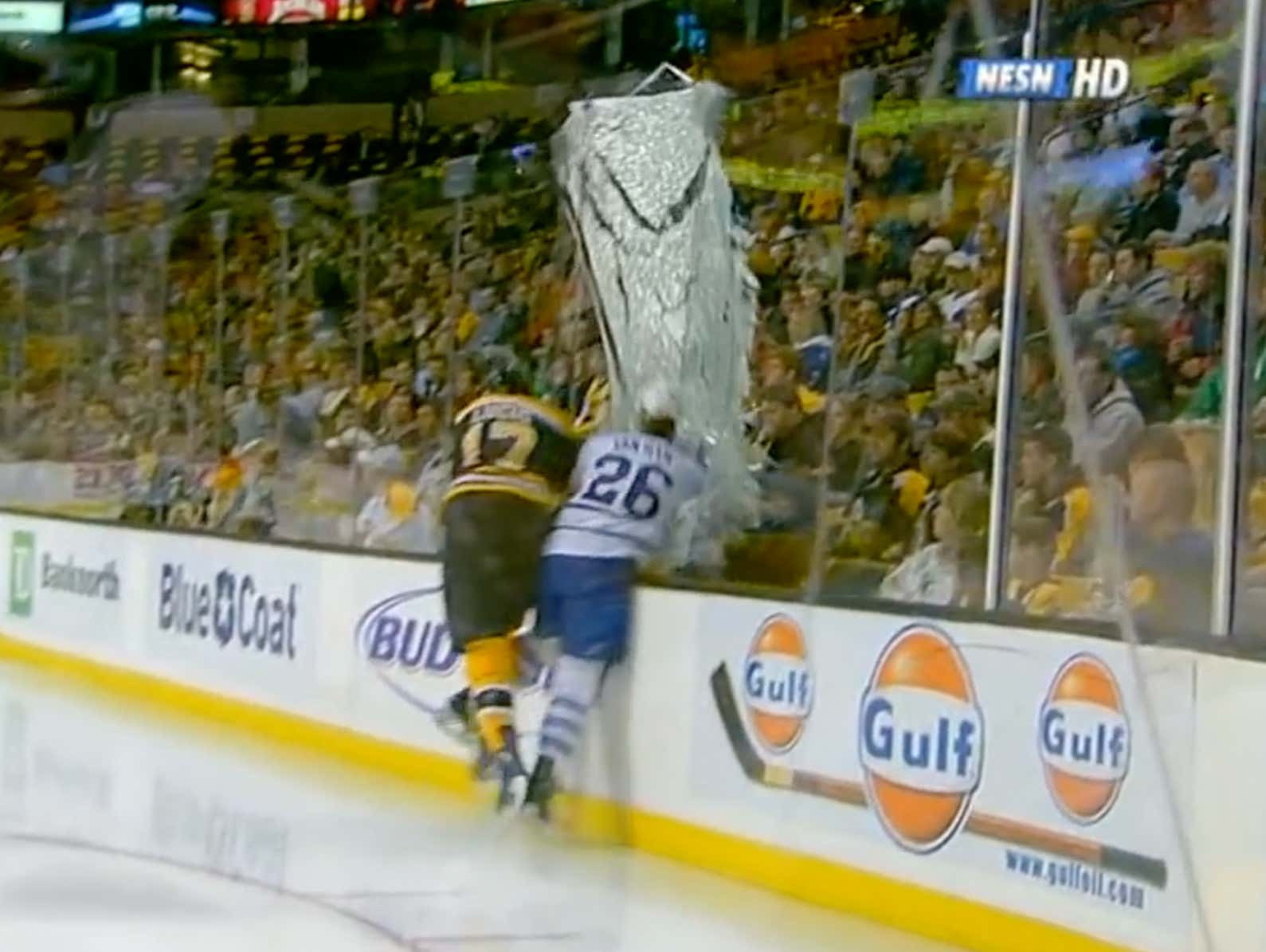 Wake Up With Milan Lucic Hitting Mike Van Ryn Through The Glass