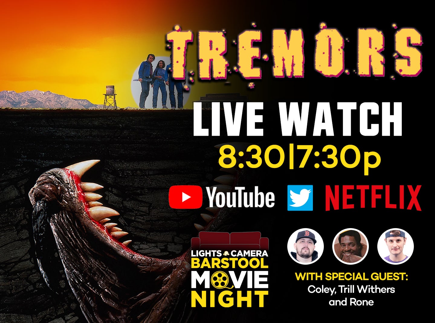 Movie Night: 'Tremors' Live-Watch With Rone, Trill Withers, and Coley; Trivia After The Show