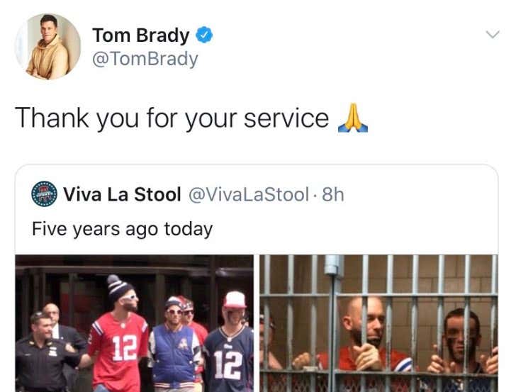 Never That Tom Brady Thanked Barstool for Our Service Barstool
