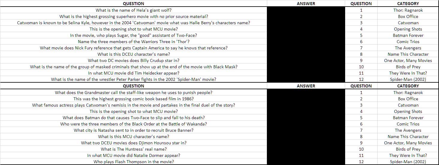 Can You Answer These Hard Movie Trivia Questions Lcb Movie Trivia Comic Book Edition Match 6 Barstool Sports