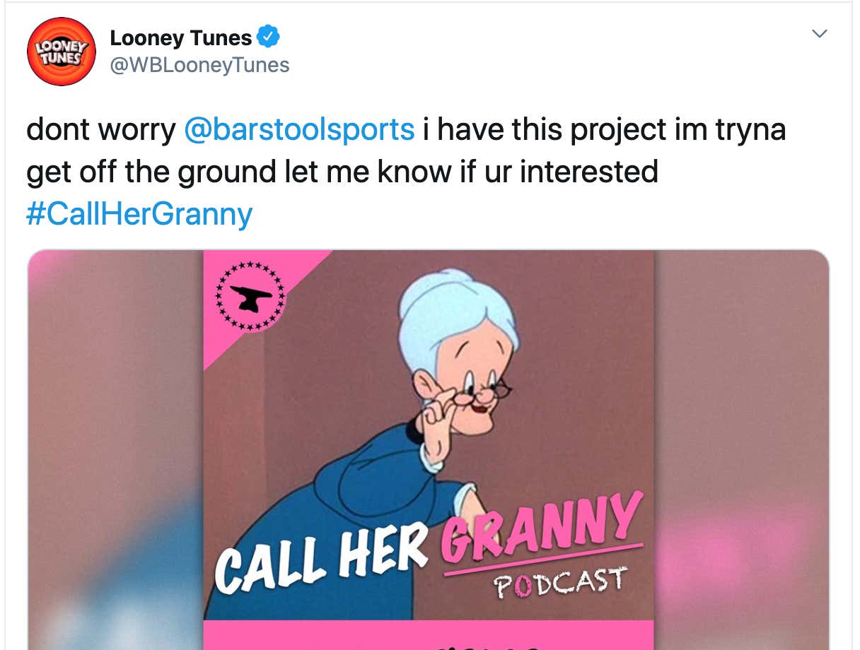 Looney Tunes Finally Weighs In On The Call Her Daddy Drama Barstool