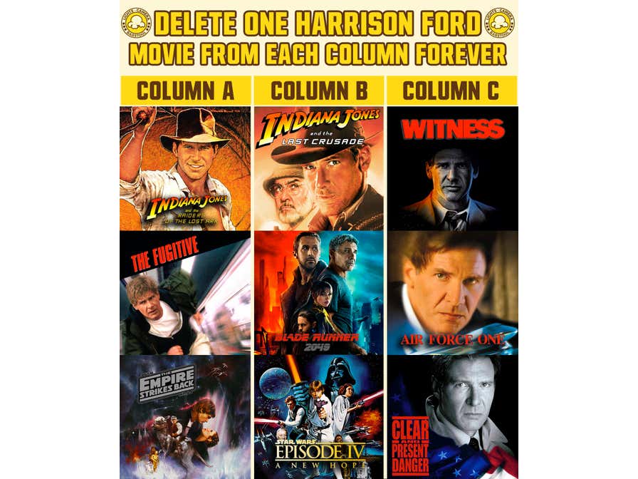 In Honor Of His Birthday, Which Harrison Ford Movies Would You Delete FOREVER?