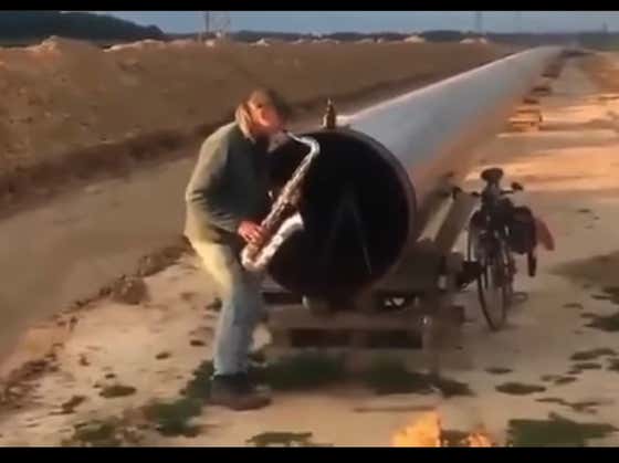 Saxophone Dude Playing Into A Pipe Could Give Me The Pipe