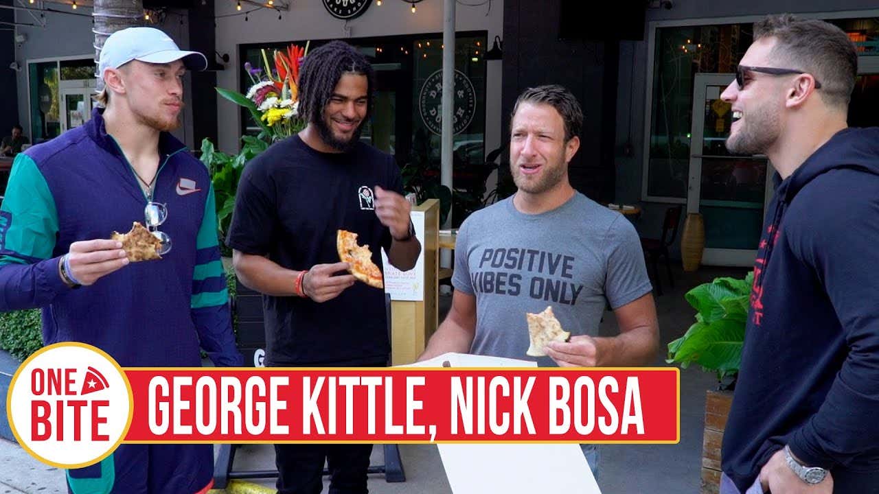 Barstool Pizza Review - Piola (Miami) with Special Guests George Kittle, Nick Bosa and Fred Warner