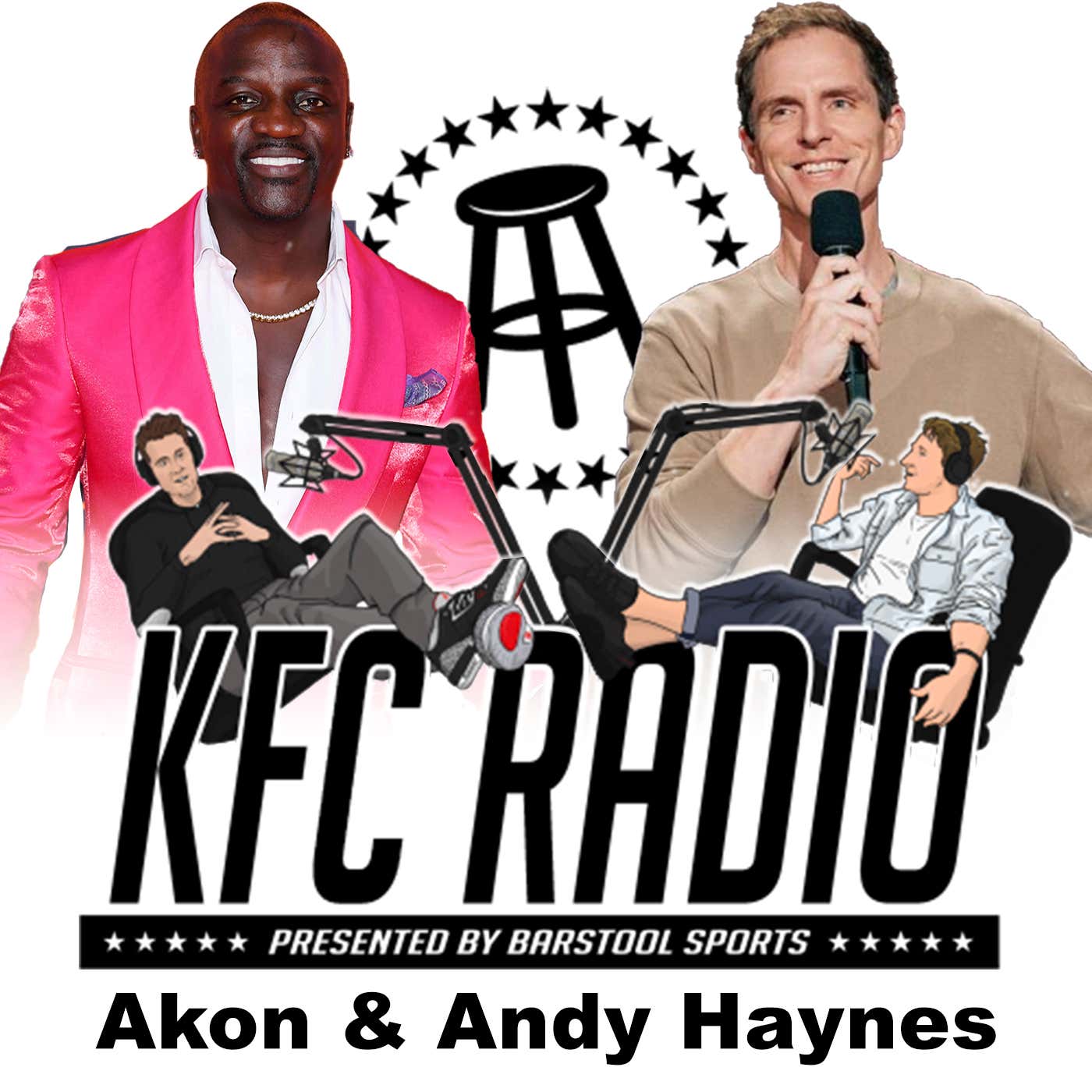 Akon, Andy Haynes, Vibbs Poisoned Barstool, and Suckin Moths episode artwork