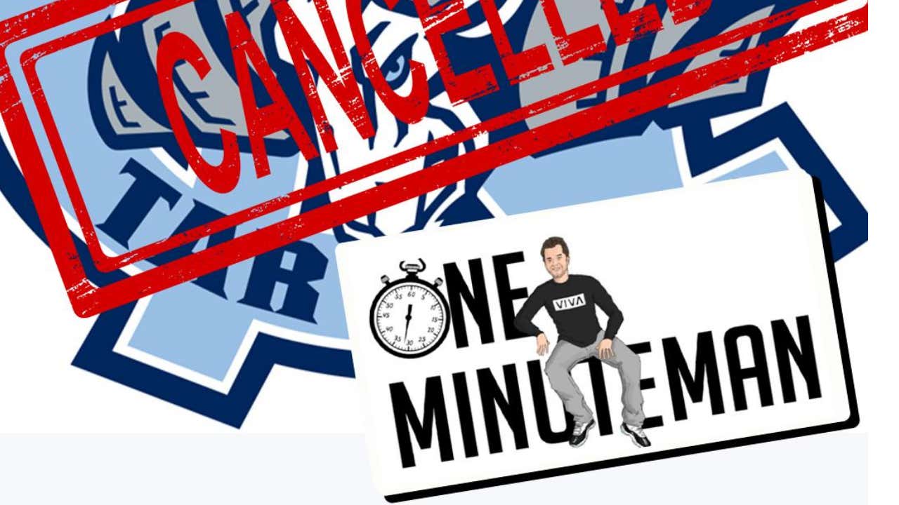 One Minute Man: College Is Cancelled But Thanks For The Money