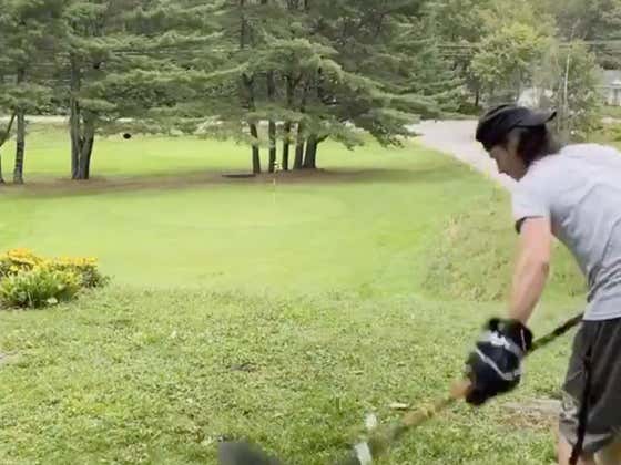 Happy Learned How To Putt. Uh Ohh