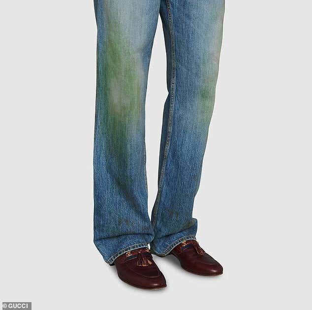 gucci grass stain jeans price