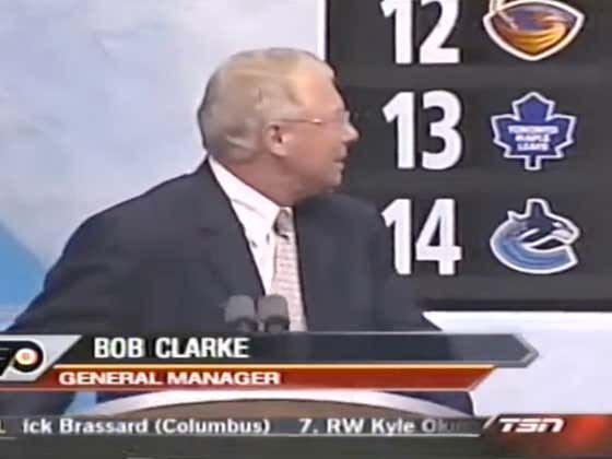 Get Your Draft Day Started With Bobby Clarke Forgetting Claude Giroux's Name At The Draft Podium