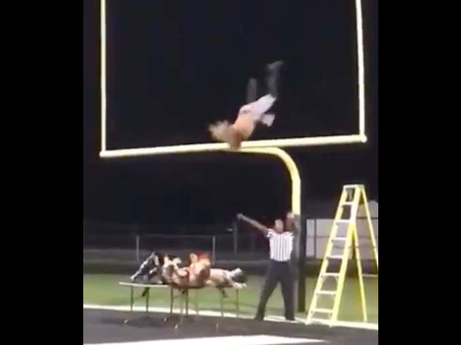 I've Been Waiting To See Wrestling Moves On The Football Field So How About A Swanton Bomb Off