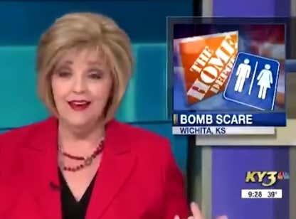 Must Watch Video: A News Anchor Figures Out Why a Guy Was Charged with a Bomb Scare in a Home Depot Bathroom as She Reads the Story