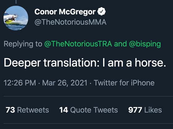 Conor McGregor Is A Horse