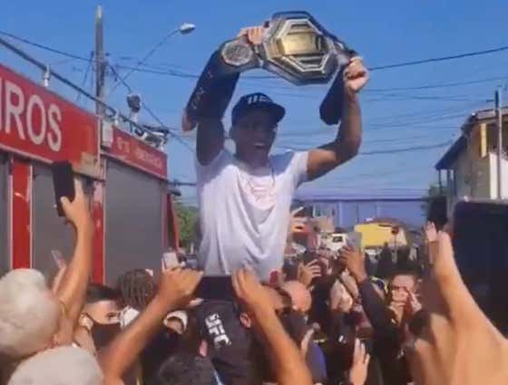 Charles Oliveira Brought The UFC Championship Back To His Hometown In Brazil And Partied In The Streets Today
