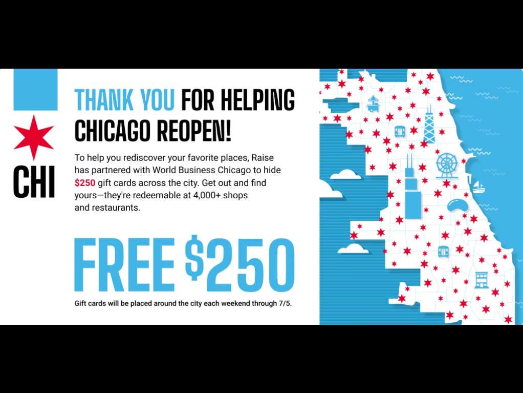 The City Of Chicago Is Hiding 250 Gift Cards All Over The City To