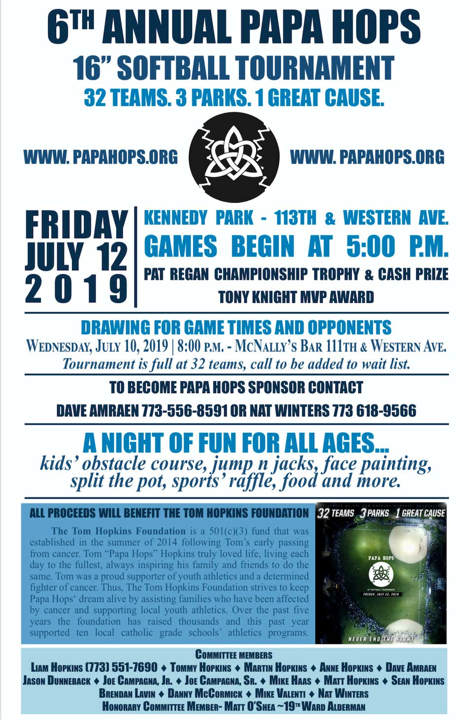 One Week From Today, The Papa Hops Charity Softball Tournament Takes