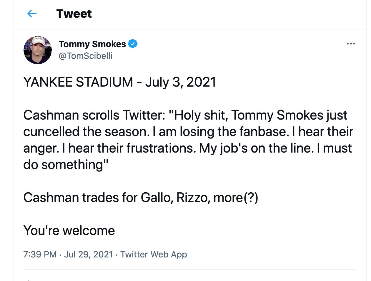 A Lot Of People Are Saying I Saved The Yankees Season?