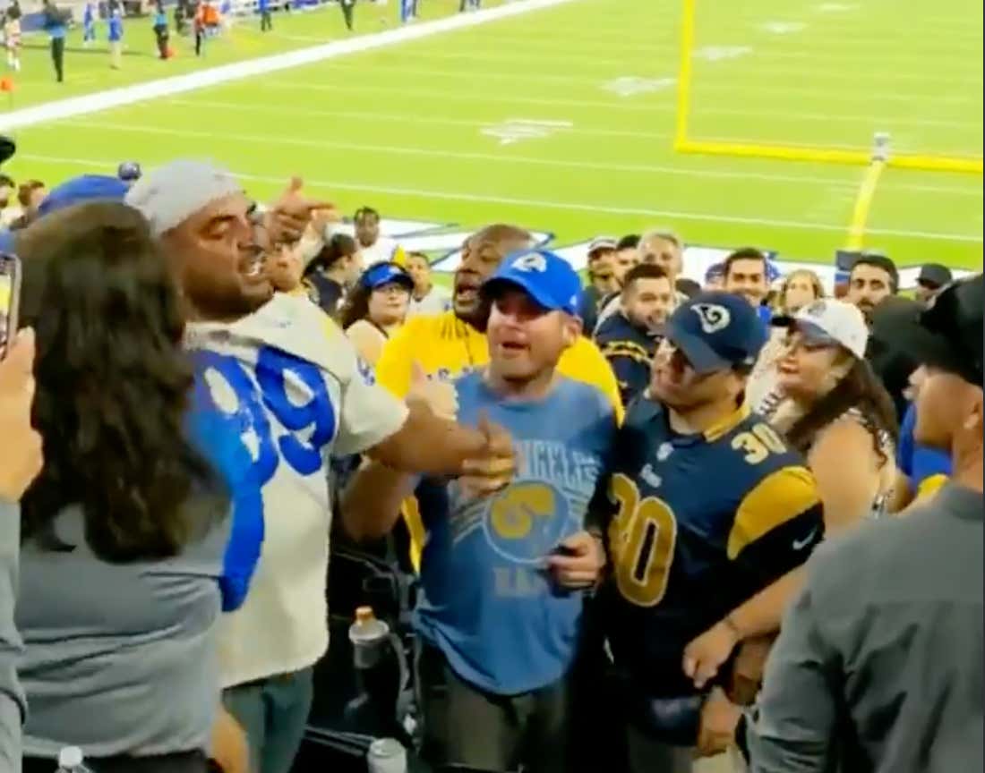 Rams, Chargers Fans Brawl in Stands at SoFi Stadium