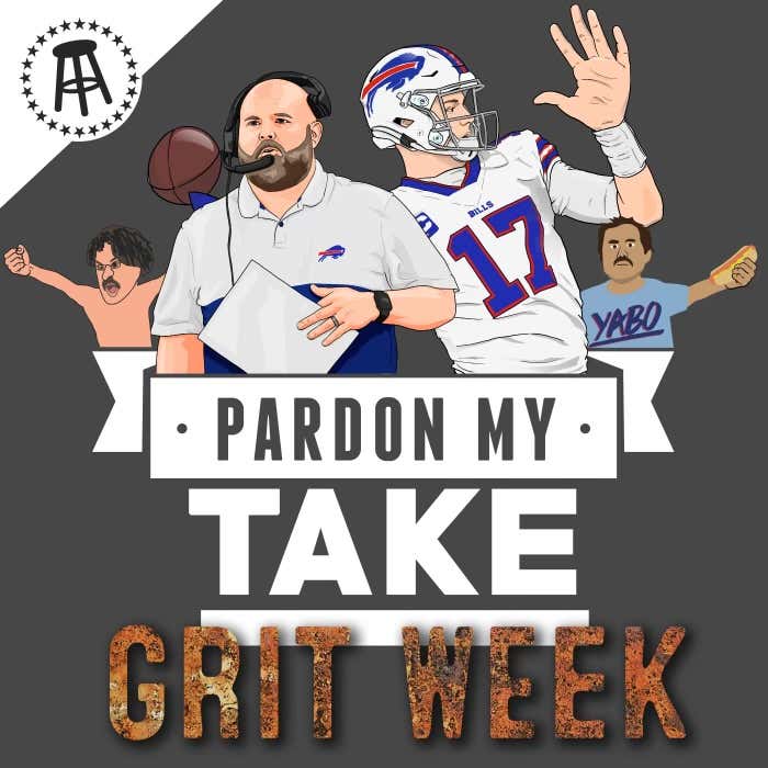 Josh Allen + Bills OC Brian Daboll, Grit Week Finale, WingNutz Creator Ed + Mt Rushmore Of Hotel Moves episode artwork