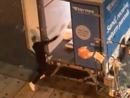 Delivery Driver Gets Caught On Camera Absolutely LAUNCHING Packages ...