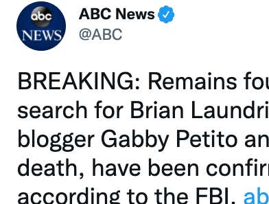 Breaking: FBI Confirms That Remains Found In Florida State Park Belong To Brian Laundrie