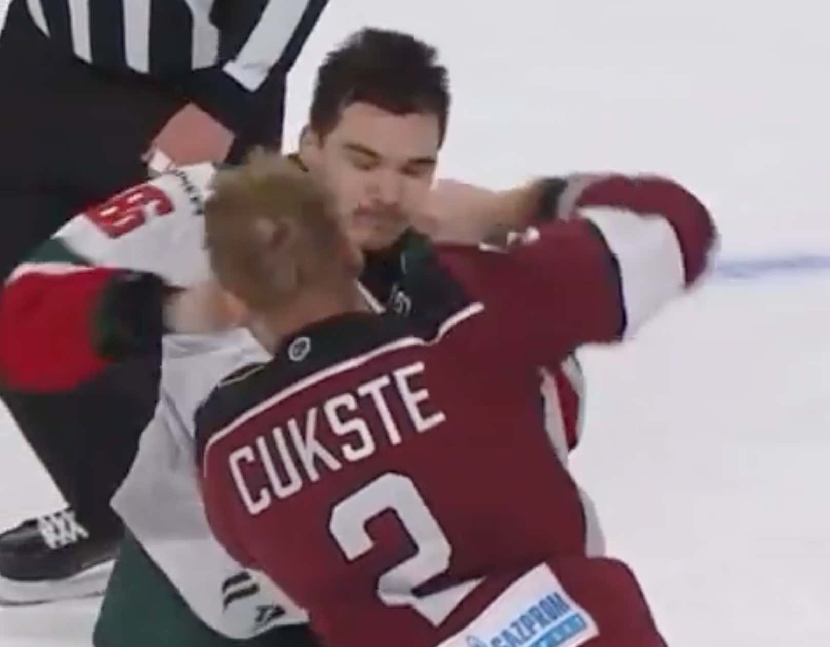 Double One Punch TKO In The KHL! I Repeat, Double One Punch TKO In The KHL!