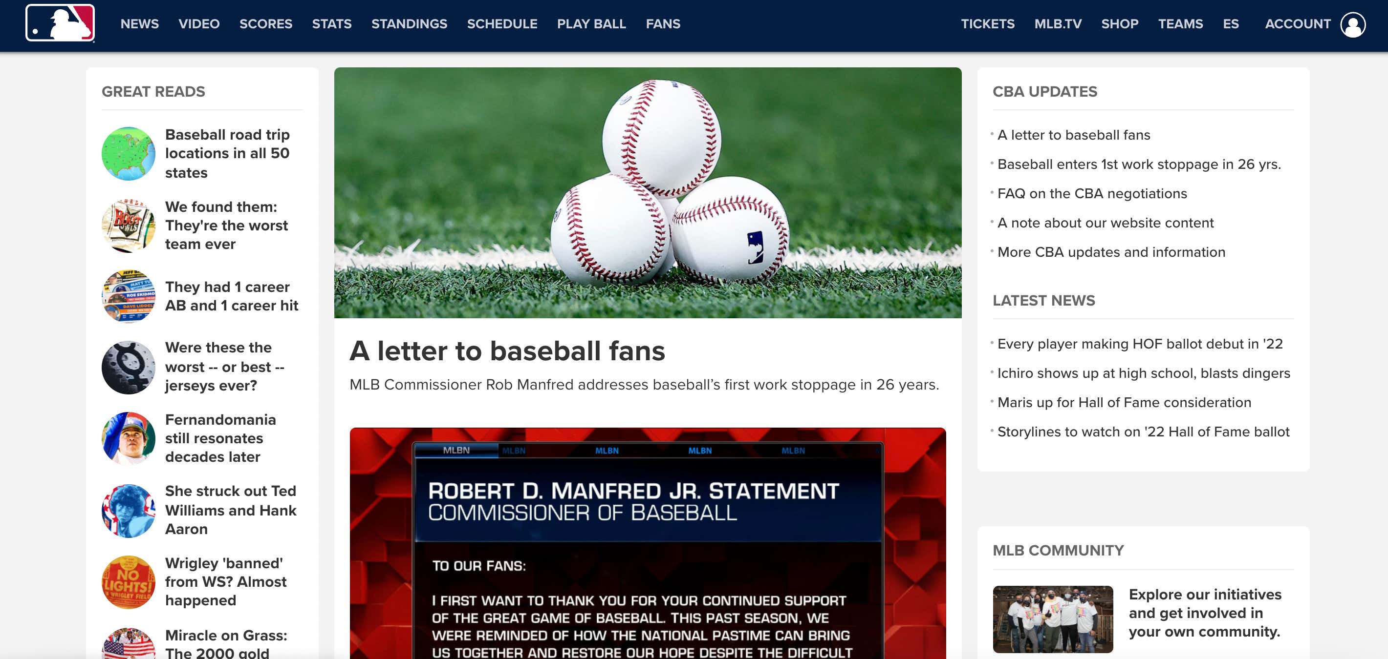 Just As Baseball Went Into a Lockout, MLB Scrubbed All The Players