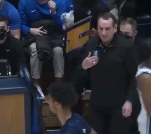 Coach K Basically Chased A Georgia Tech Player Out Of The Arena Because *GASP* He Talked Shit During A Game