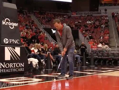 This Louisville Fan Hit a FULL-COURT Putt and All He Won Was a Bottle of Bourbon