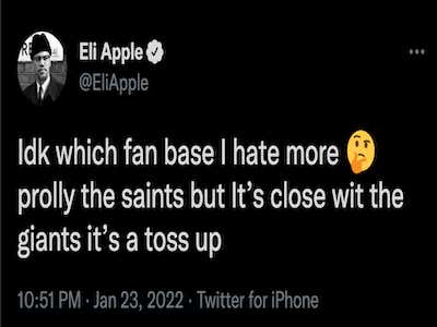 Eli Apple Decided To Call Out Giants And Saints Fans On Twitter Out Of The Goddamn Blue Last Night