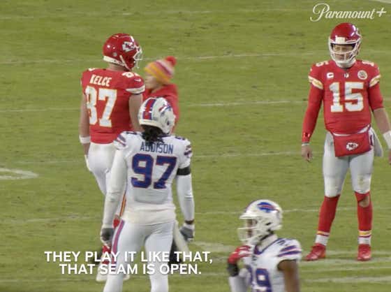 Travis Kelce Basically Called The Two Plays That Got The Chiefs Into Field Goal Range In The Final 13 Seconds Of Regulation Vs. The Bills