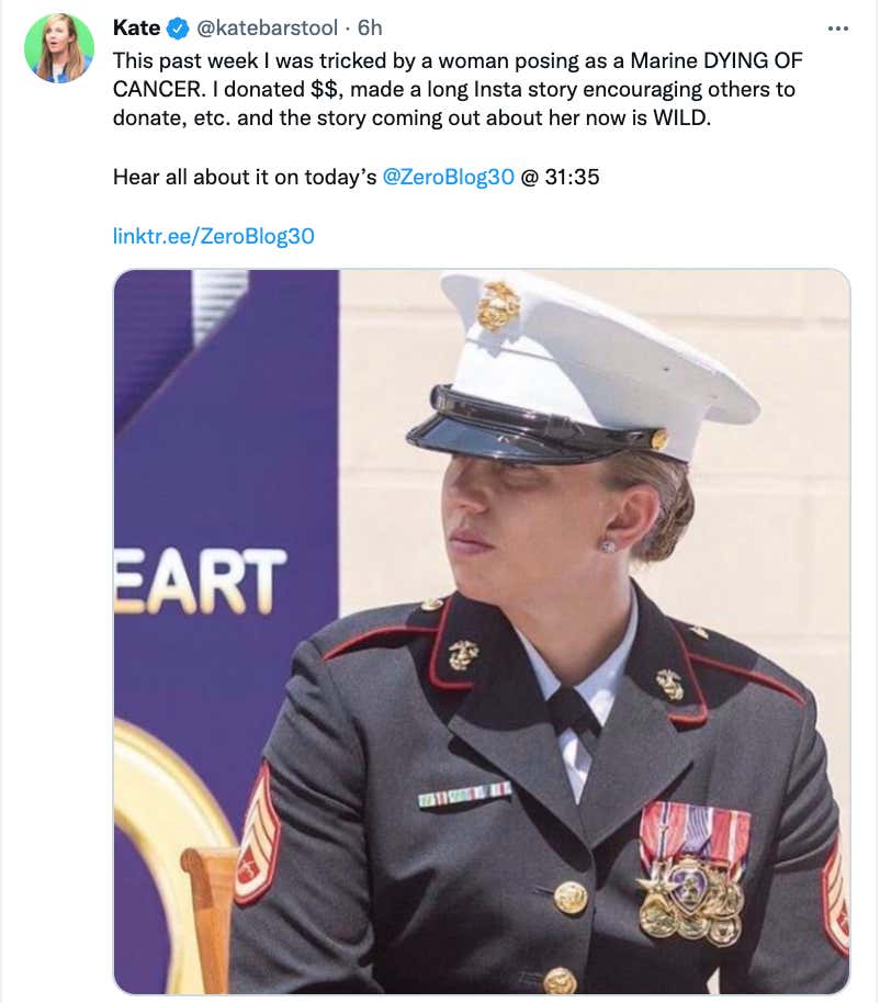 A "Purple Heart Marine Veteran Dying Of Cancer" Turned Out To Be A Fraud Who Tricked Me & Hundreds Of Others