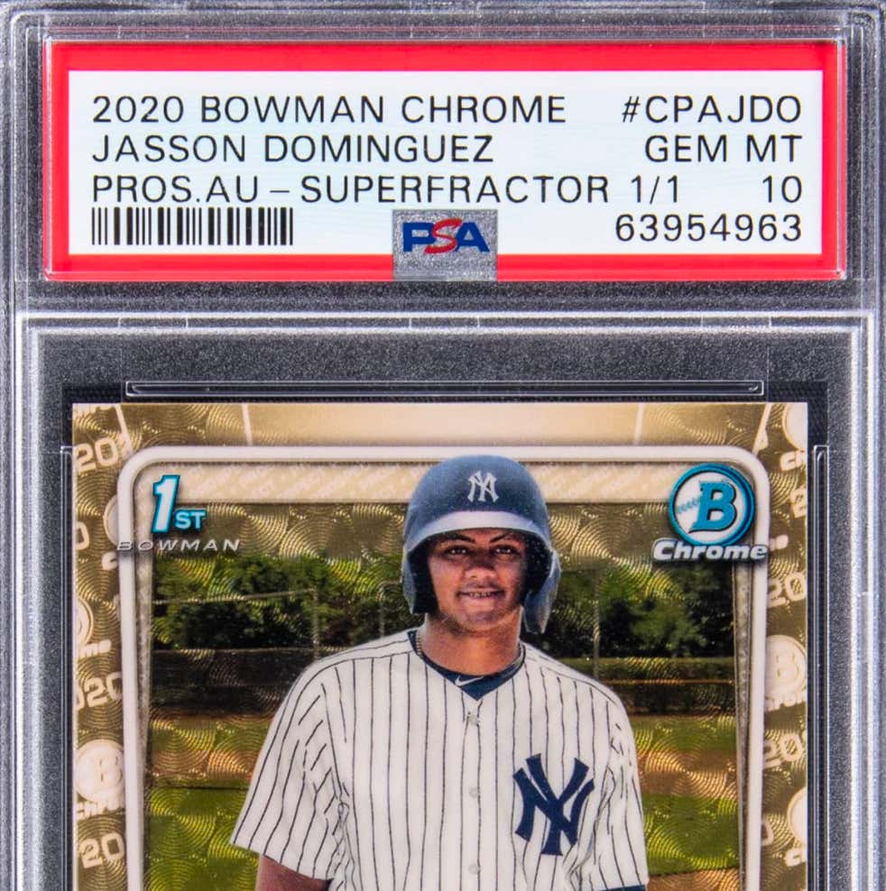 Someone Just Paid $474,000 For a Jasson Dominguez Rookie Autograph Card Despite Him Only Playing In 56 Minor League Games So Far