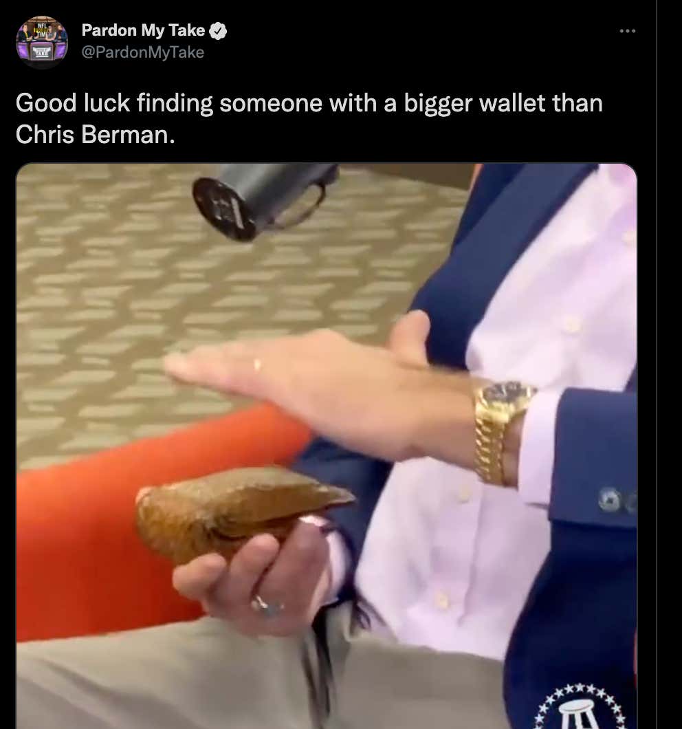 Chris Berman's Wallet Is Still Undefeated