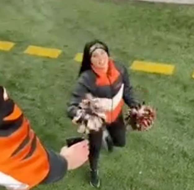 What A Horrendous Effort By This Kid Trying To Get The Bengals Cheerleader's Digits At The Game
