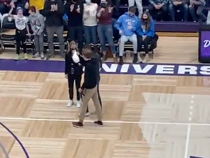 A St. Thomas (Real Division I School) Student Drills A Half Court Shot And Wins The Ultimate Prize ... A Hat. One Single Hat.