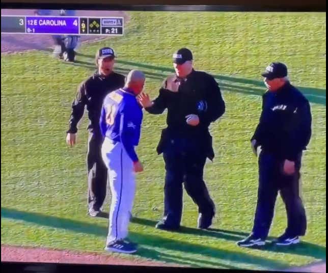 This Umpire Should Be Thrown In Prison After Calling Timeout Mid-Pitch And Stealing A Walk-Off Homer From ECU