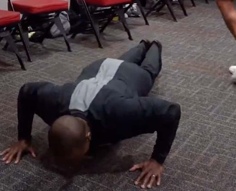 Gains Don't Sleep: BC Head Coach Earl Grant Celebrates A Win By Ripping Off 50 Push-Ups In The Locker Room