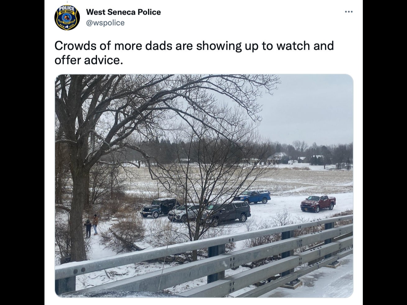 West Seneca Police Laments Too Many Dads On Scene Offering Opinions On Stuck Car