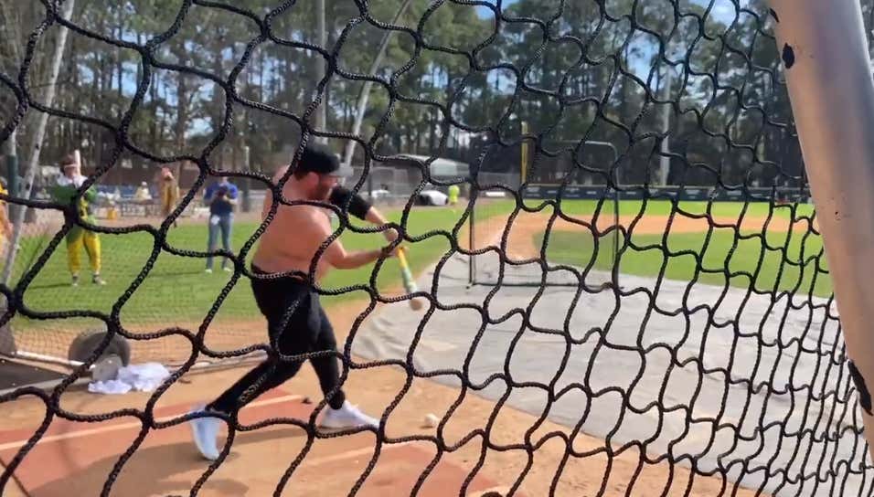 Bert Kreischer Showed Up To The Savannah Bananas' Batting Practice With No Shirt On And Hit Frozen Ropes