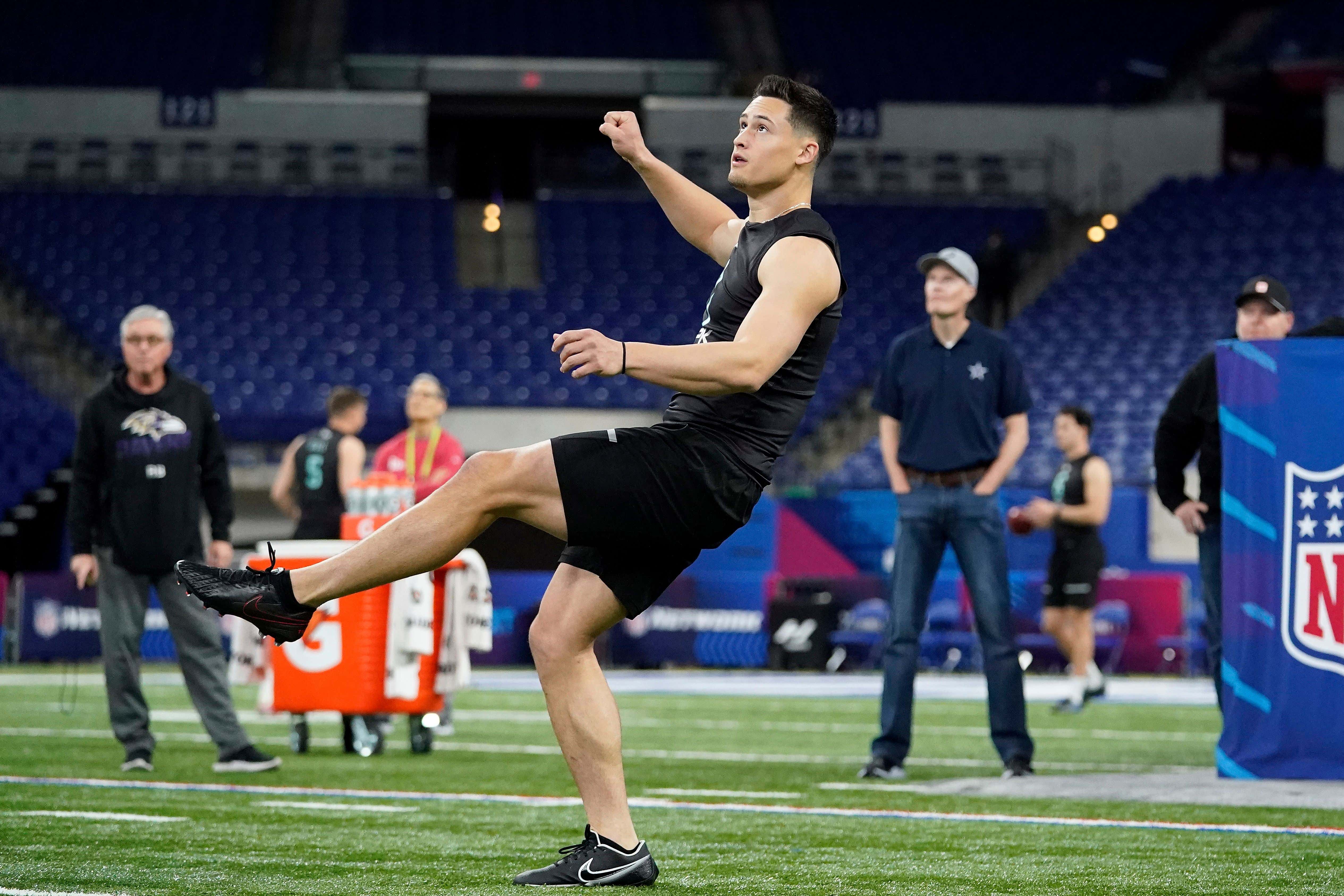 Matt Araiza AKA Punt God Needs To Be At The Top Of Every NFL Team's Big Board After He Launched 80 Yard Bombs At The Combine Along With His RIDICULOUS College Highlights And Stats