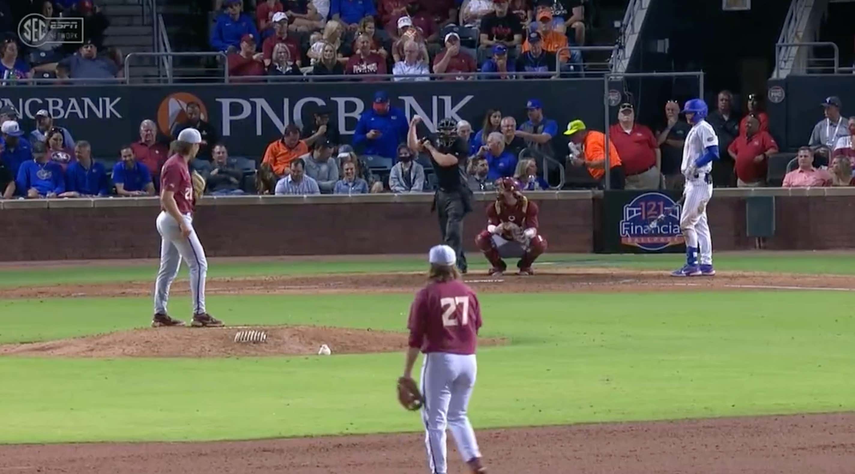 This Umpire Calling a Batter Out for Stepping Out of the Box Takes Ump Shows to a Whole New Level