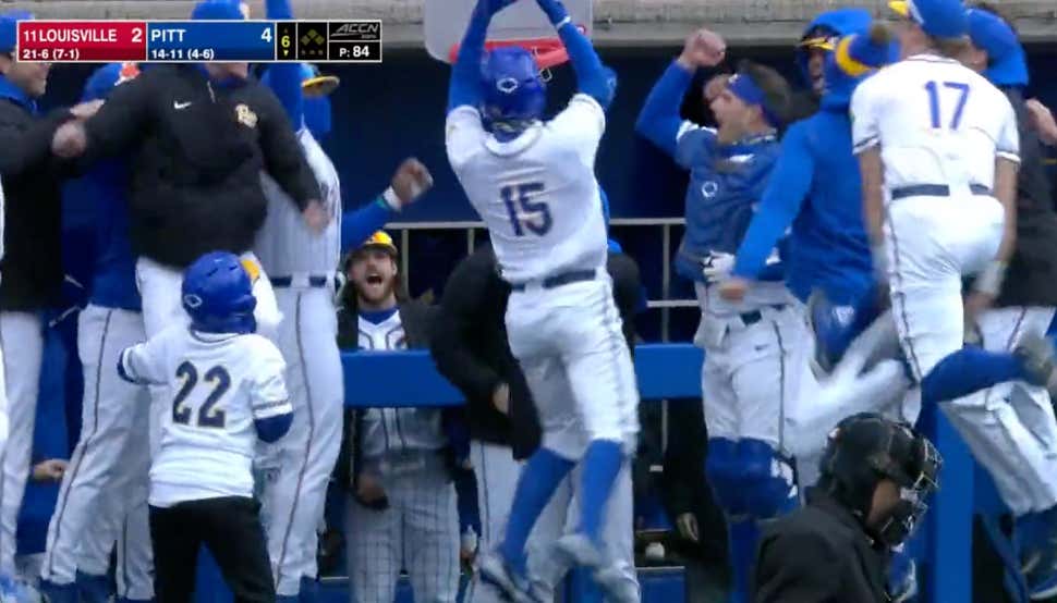 Pitt Baseball Broke Out The Little Tikes Hoop And Showed Us The Only Way To Celebrate A Home Run