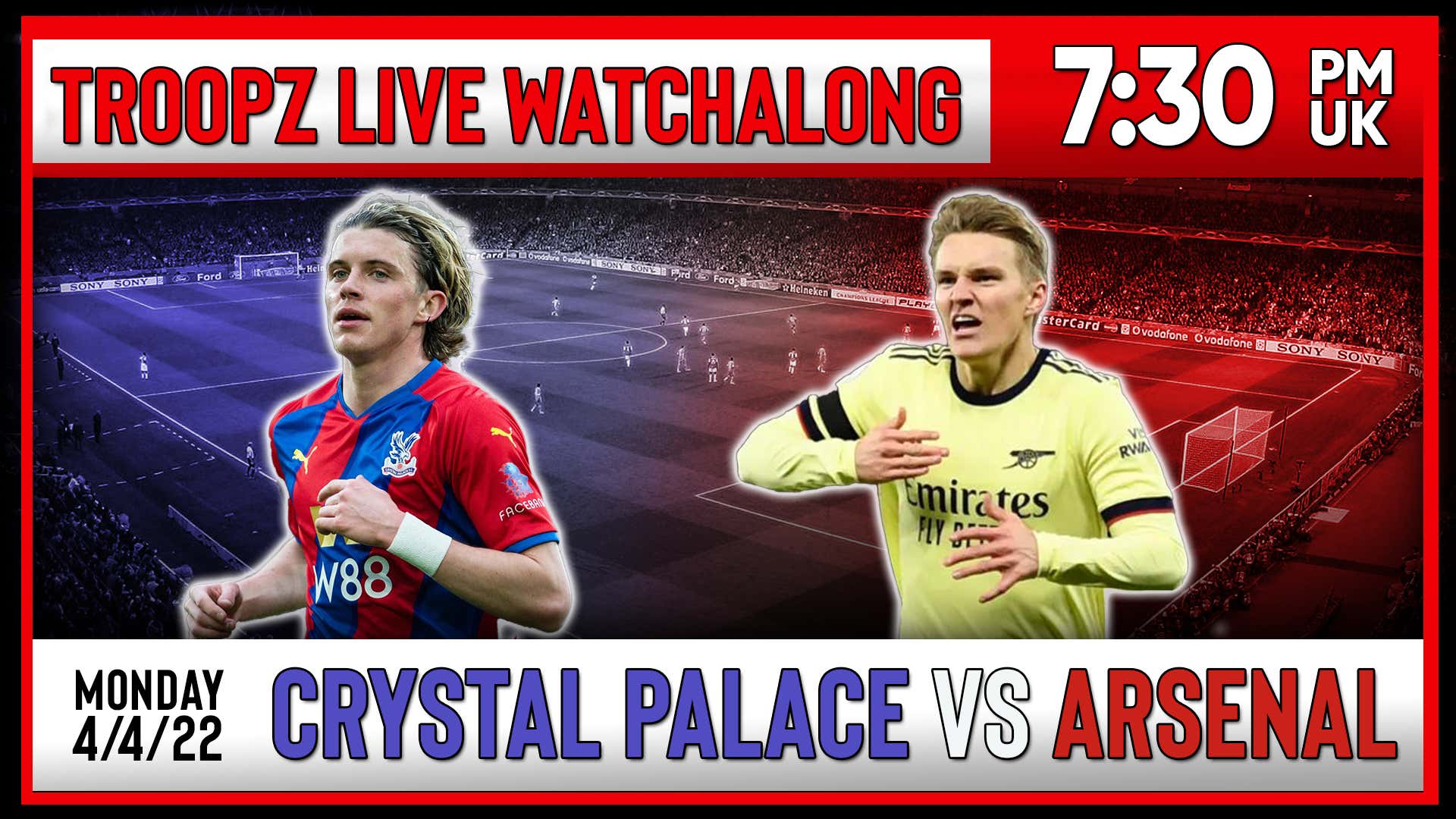 CRYSTAL PALACE VS ARSENAL | LIVE WATCHALONG W/ TROOPZ AND ZAH | Barstool Sports